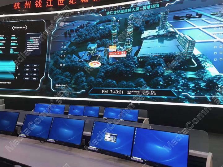光纤KVM激活杭州城市数据大脑，钱江世纪城新型智慧城市指挥中心