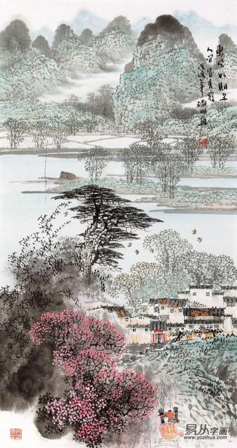 画家诸明山水画欣赏,领略秀丽江南景色优美!