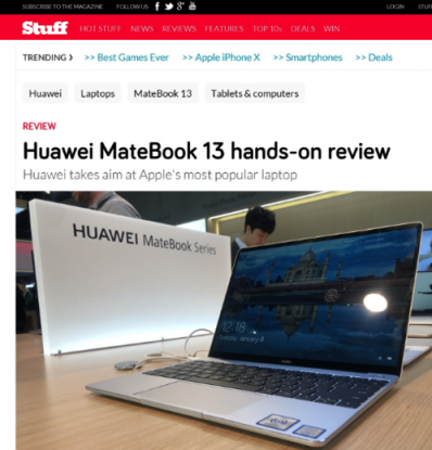 CES外媒好评不断 华为MateBook 13笔记本深空灰上市在即