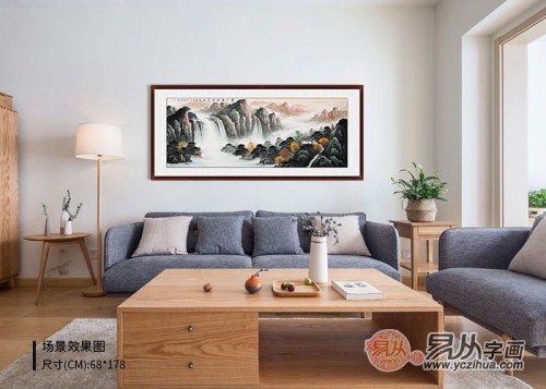 客厅沙发背景墙挂什么画好？名家山水画有品位更有韵味