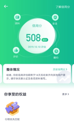 嘀嗒顺风车上线信用分 全面提升顺风车用户出行安全指数