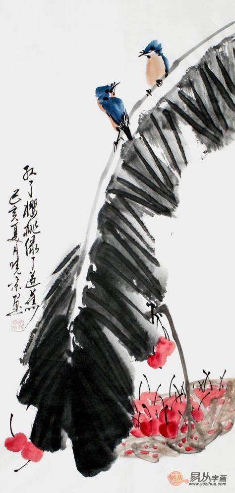 郑晓京老师作品：写意芭蕉国画 笔墨酣畅淋漓