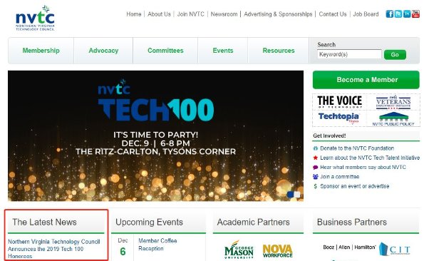 EventBank 荣获北美权威科技奖项 2019 NVTC Tech 100