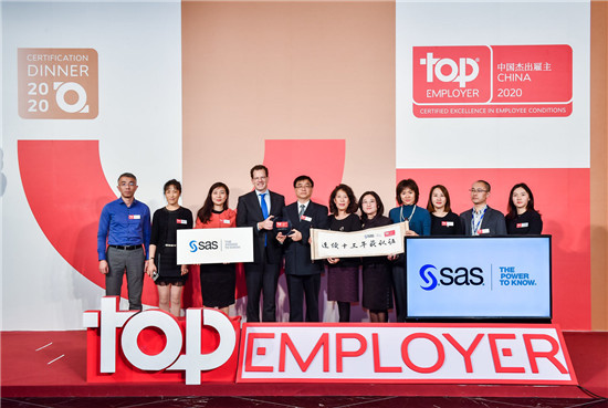 “中国杰出雇主 2020”揭晓，SAS中国连续十三年登榜