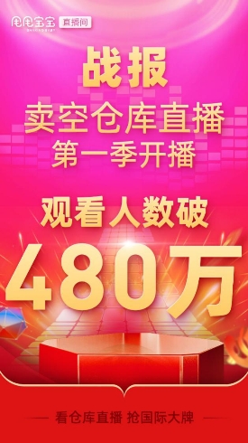 再破纪录！“卖空仓库第一季”甩宝直播观看人数超480万