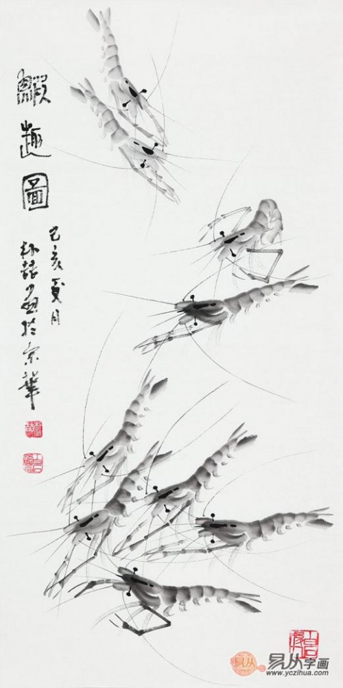 收藏中国虾画：朴喆写意国画虾 收藏字画首选