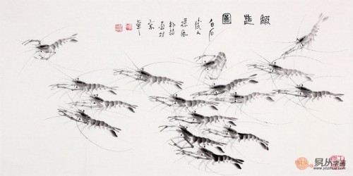 收藏中国虾画：朴喆写意国画虾 收藏字画首选