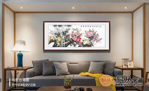 客厅装饰画该怎么选，客厅手绘花鸟画名家石开精品推荐