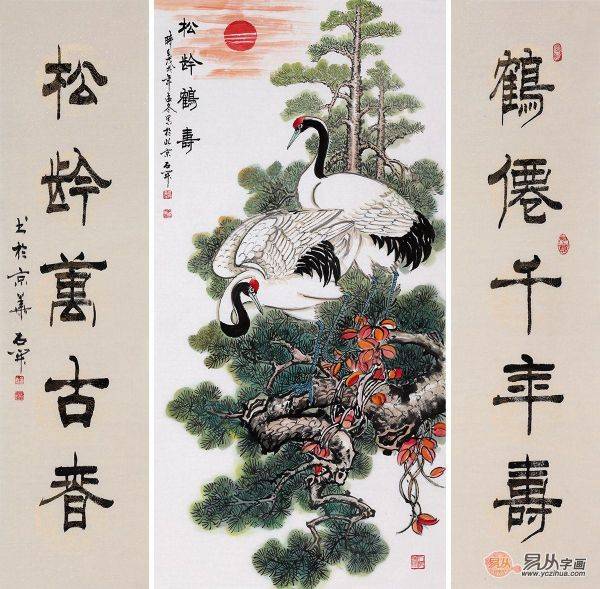 客厅装饰画该怎么选，客厅手绘花鸟画名家石开精品推荐
