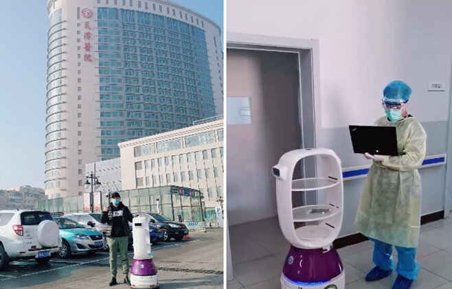 一天落地八城九医院 这家上海企业的送餐机器人一直在行动