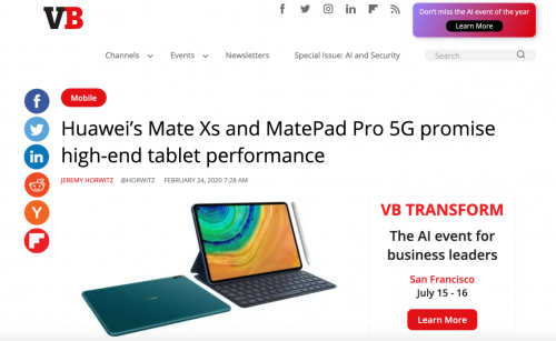 超越iPad Pro的5G 领导力，权威外媒2020年度奖项颁给华为MatePad Pro 5G