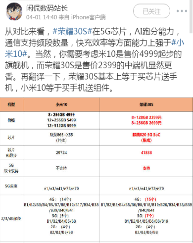 荣耀30S售价2399：首发麒麟820 5G芯片，性能表现非凡
