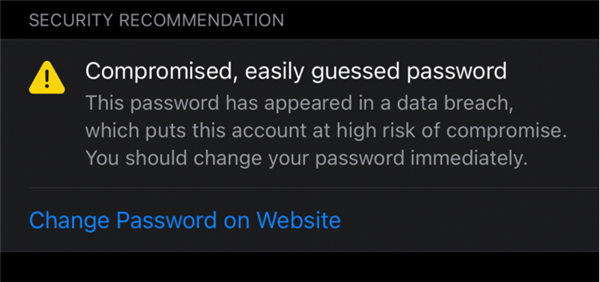 iOS 14中苹果加强安全管理：对可能会遭泄的弱密码发出警告