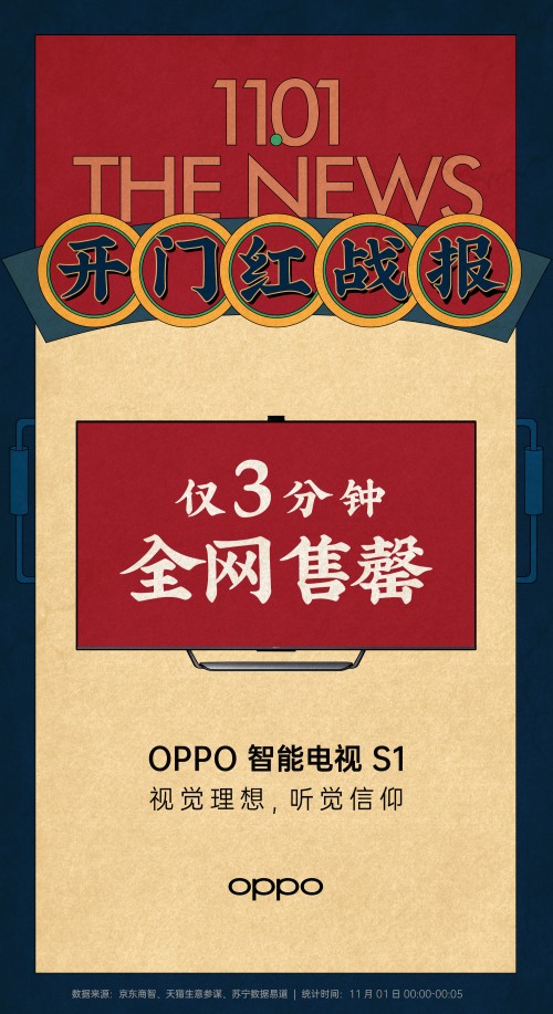 音画双绝掀抢购热潮 OPPO智能电视S1首销告捷