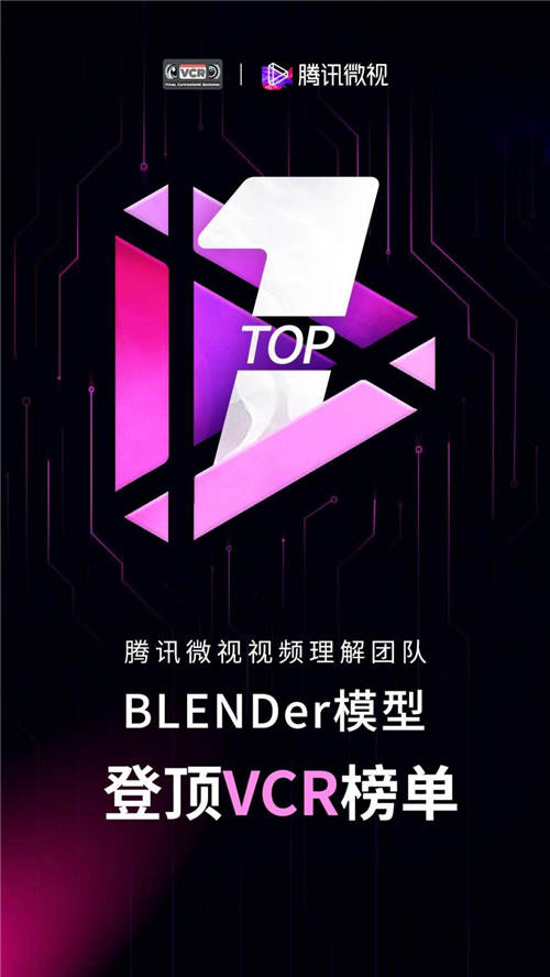 腾讯微视凭BLENDer模型斩获VCR竞赛榜第一