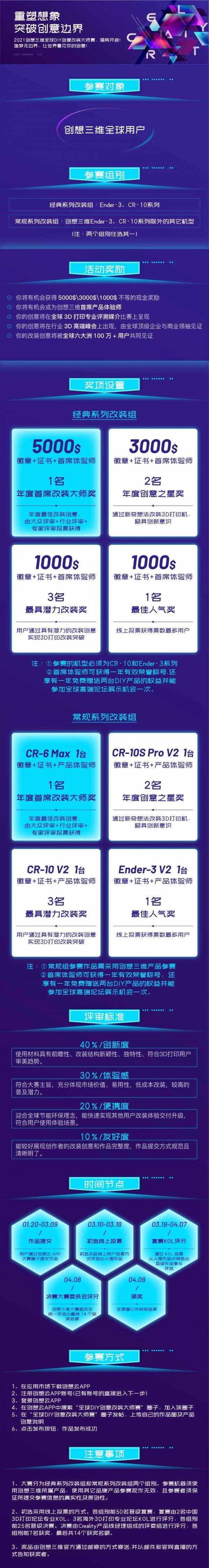 创想三维首届全球DIY创意改装大师赛强势来袭！奖金10万+