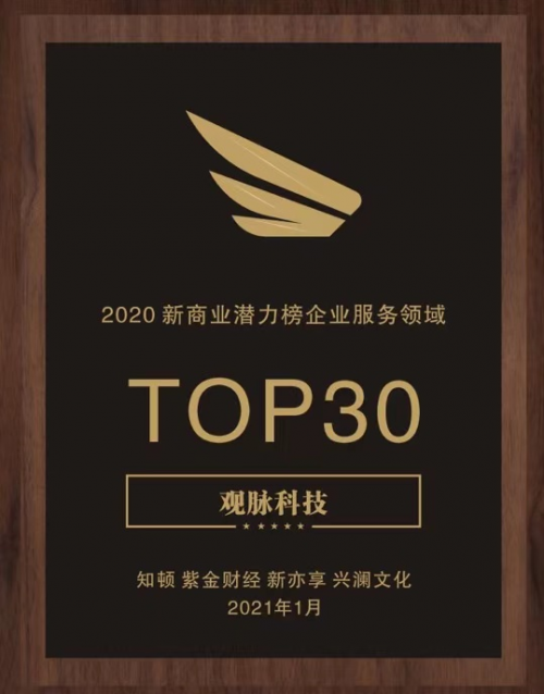 赋予网络更高价值，观脉科技入选2020新商业潜力榜