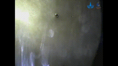 由环绕器的监视相机拍摄的着陆巡视器分离过程图像