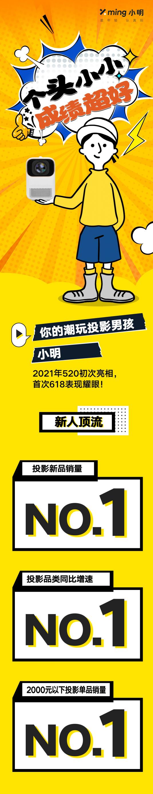 潮界顶流 首秀即王者 小明 Q1 迷你投影仪618包揽多项桂冠