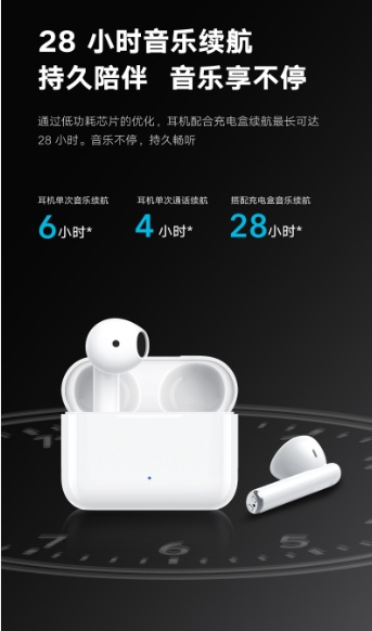 半入耳式佩戴+超28小时续航 荣耀亲选Earbuds X2双11超低折扣