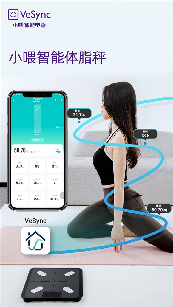 累计销量逾480万台 VeSync全球爆款体脂秤智能体脂秤3月国内首销
