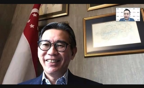 格林纳达常驻WTO大使孙宇晨视频会见新加坡常驻WTO大使洪圣丹