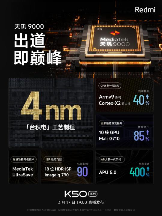 红米官宣！K50超大杯《原神》畅玩59帧，搭载天玑9000游戏性能恐怖
