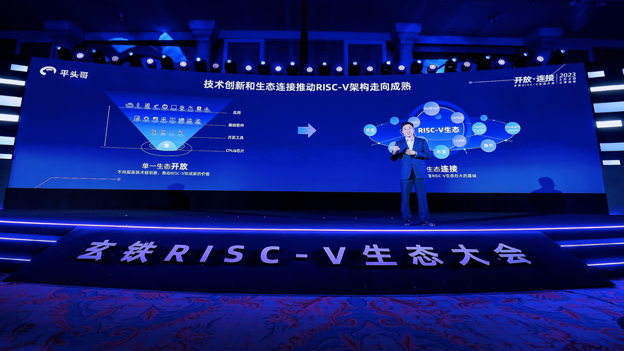 玄铁RISC-V生态大会上，平头哥副总裁孟建熠发表演讲.jpg