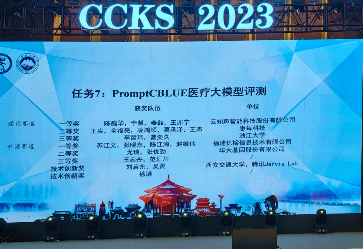 引领AGI新高度，云知声荣获CCKS 2023医疗大模型评测双冠军