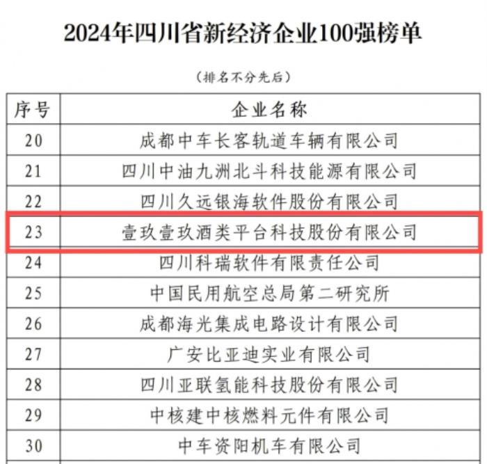 持续领跑！1919跻身2024年四川省新经济企业百强