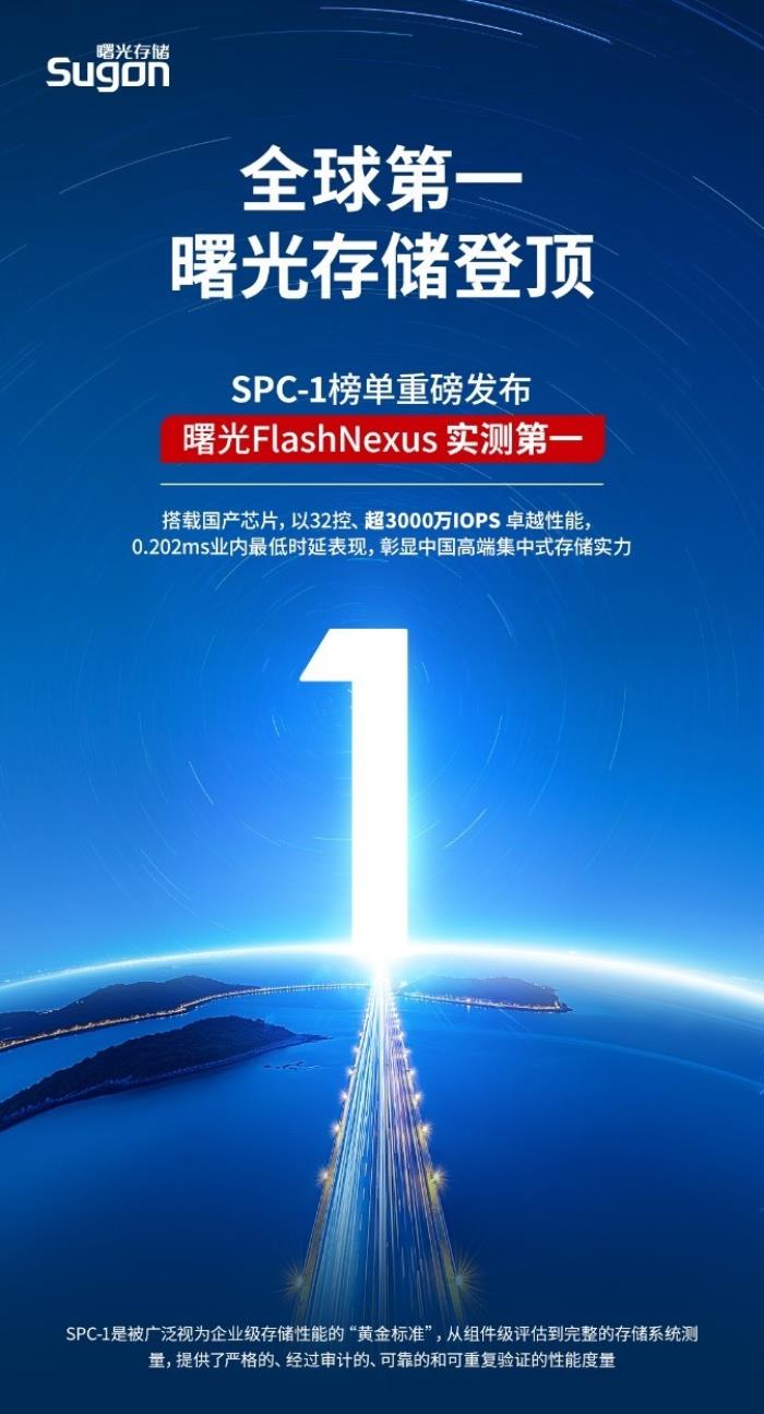 全球第一！曙光存储FlashNexus登顶SPC-1基准测评