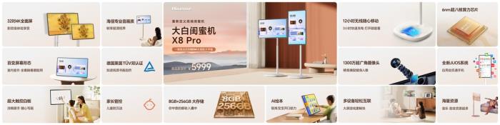 海信大白闺蜜机X8 Pro重磅发布：全球首款多形态长续航的32吋4K大平板