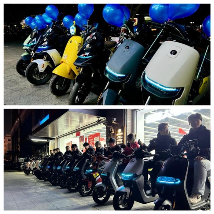 五城联动，百辆九号电动车同步点亮车灯，在蓝色光芒中传递关爱与希望
