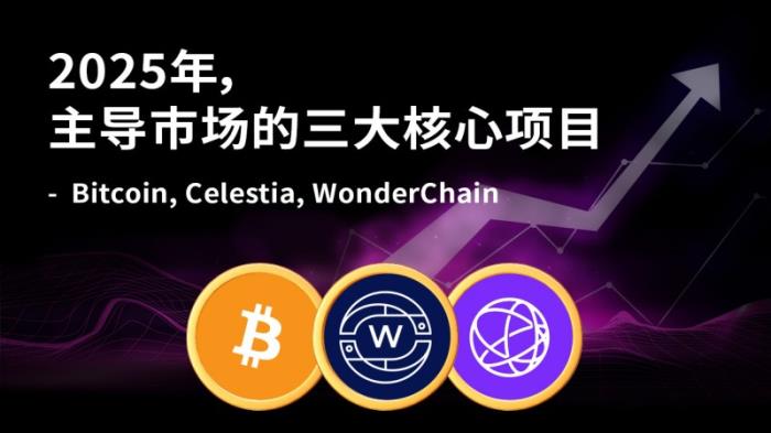 2025年，主导市场的三大核心项目- Bitcoin, Celestia, WonderChain