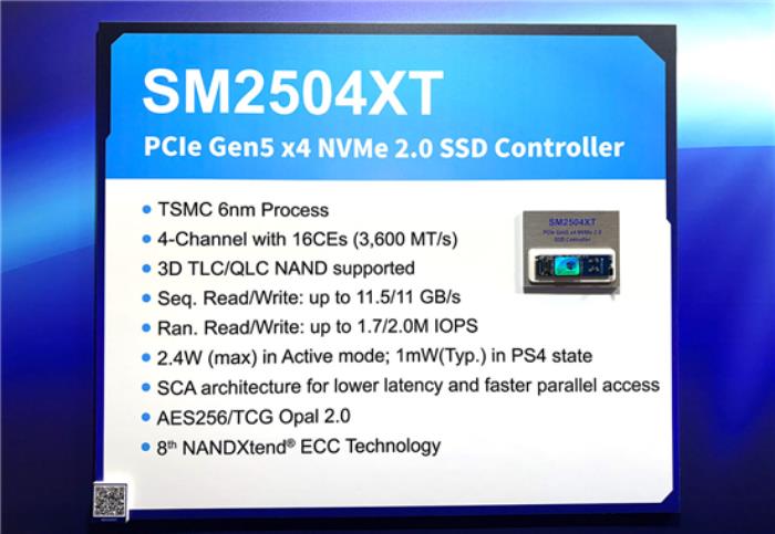 慧荣2025台北电脑展推全新PCIe Gen5 SSD主控 能效比太强