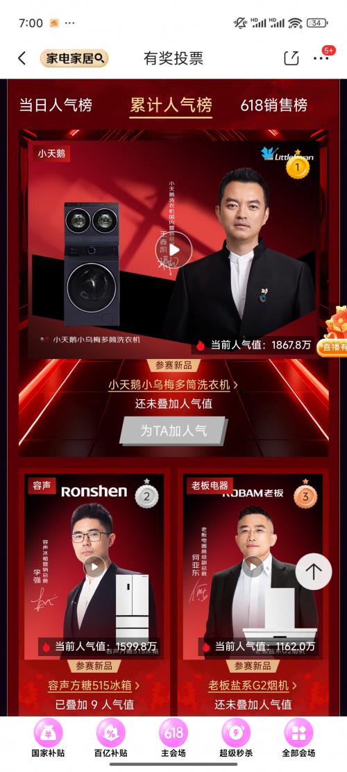 吴镇宇打call千万人围观 618京东携手小天鹅打造现象级营销事件