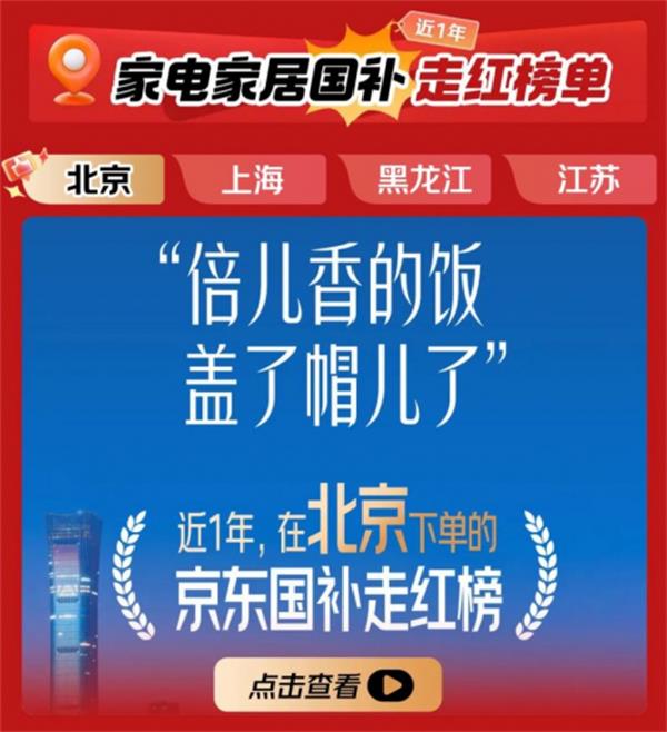 品质家电好价放心购  京东家电家居815周年庆推出多省“国补走红榜”